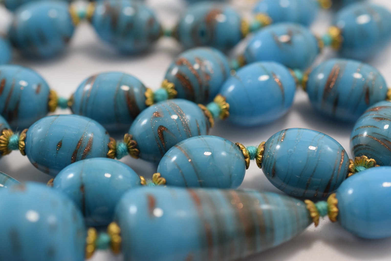 26" Art Glass Murano Vintage Necklace Knotted Lot IL 542 (1 of 4)