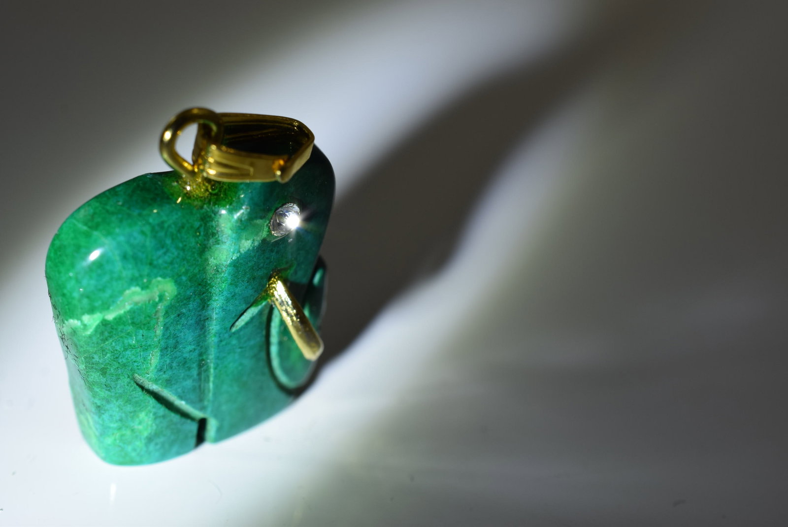 Malachite Elephant 3/4" Pendant Lot IL 568 (1 of 4)
