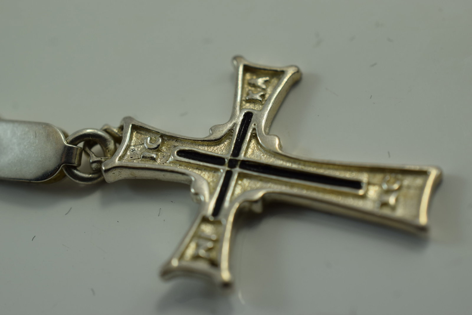 Cross Pendant Sterling Silver 925 1 1/2" Enamel Lot IL 587 (1 of 3)