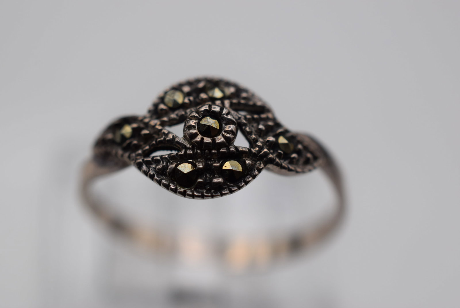 Marcasite Sterling Silver 925 Ring Size 6 Lot Fi 588: Marcasite Sterling Silver 925 Ring Size 6