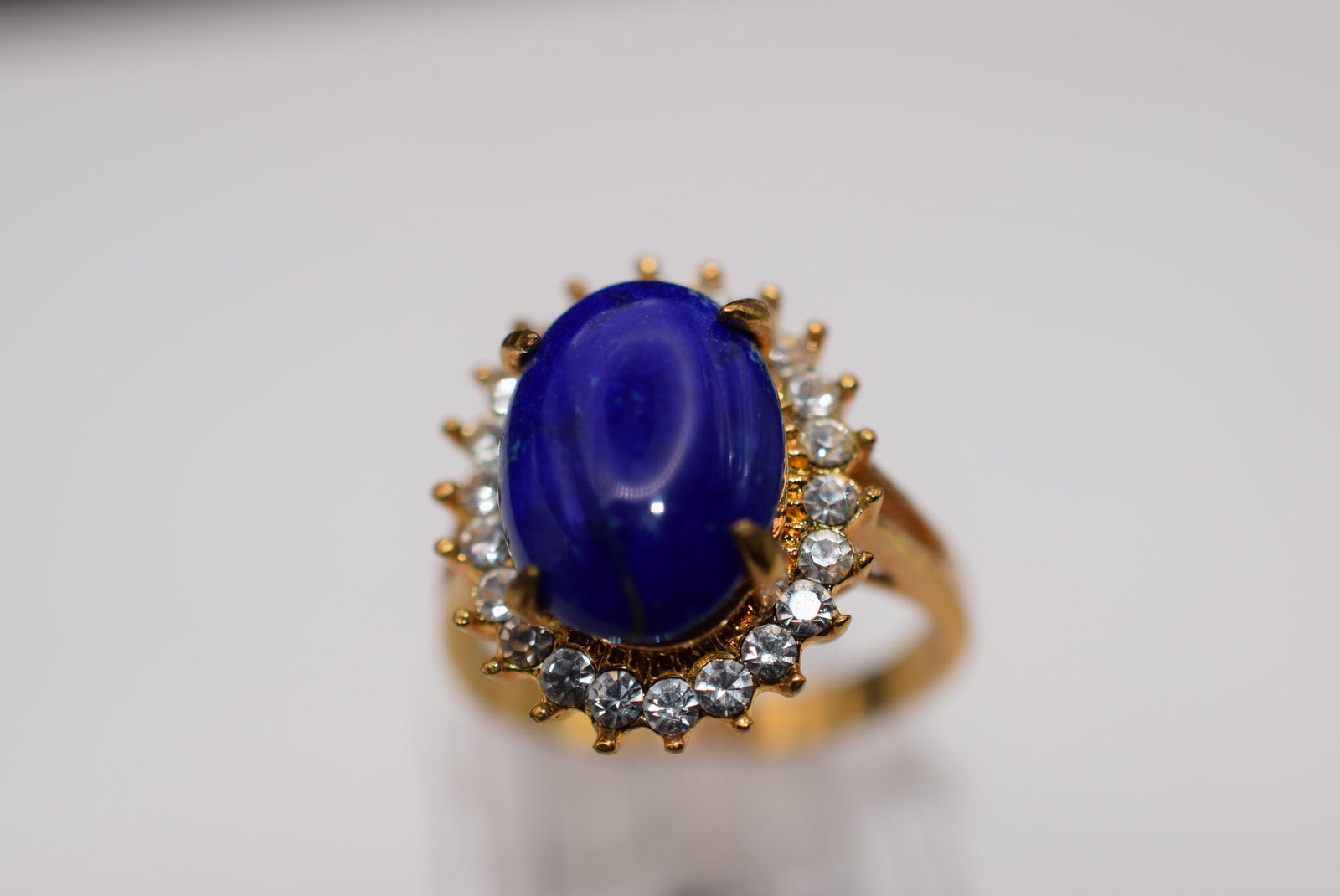 Cocktail Blue Ring Size 8 Lot Fi 592: Cocktail Blue Ring Size 8