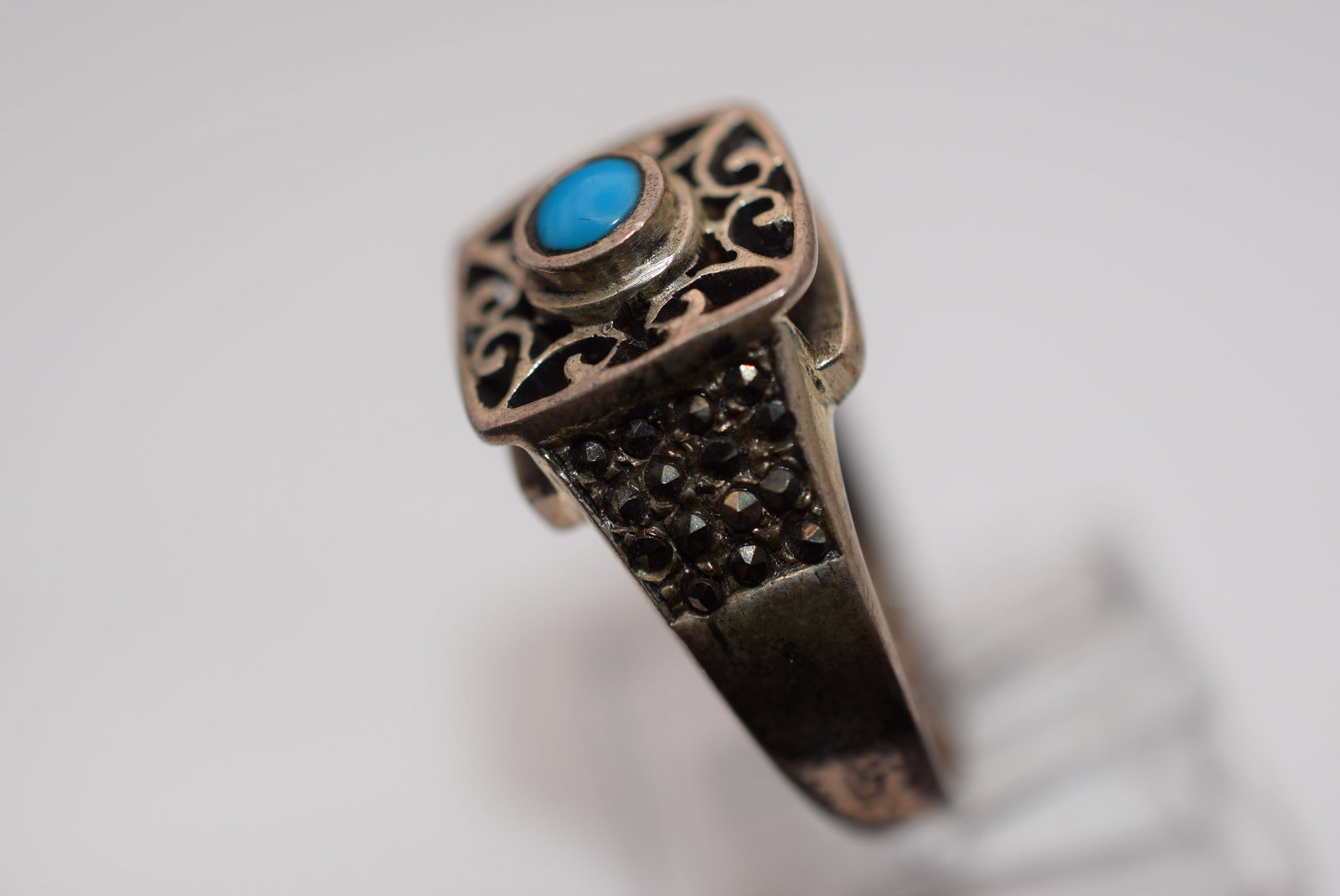 Marcasite Scrollwork Gorgeous Ring Sterling Silver 925 Size 8.75 Lot Fi 614: Marcasite Scrollwork Gorgeous Ring Sterling Silver 925 Size 8.75