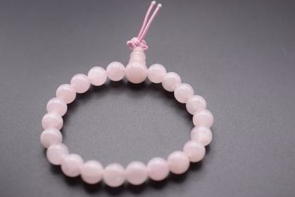 Rose Quartz Meditation Bracelet Stretch Lot#CF 616 (1 of 2)