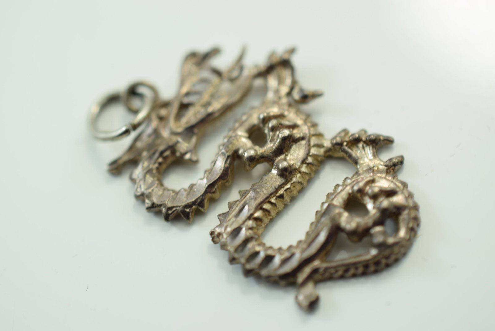 Dragon Pendant Sterling Silver 925 1 1/4" Lot IL 646 (1 of 2)