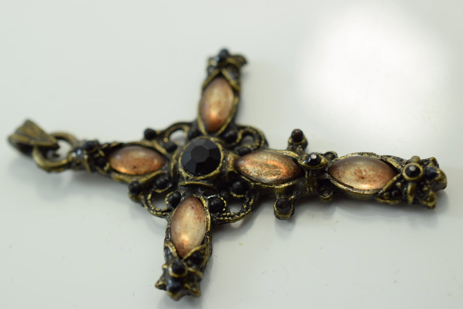 Huge Cross Pendant 2 5/8" x 1 3/4" Vintage Lot IL 656 (1 of 2)