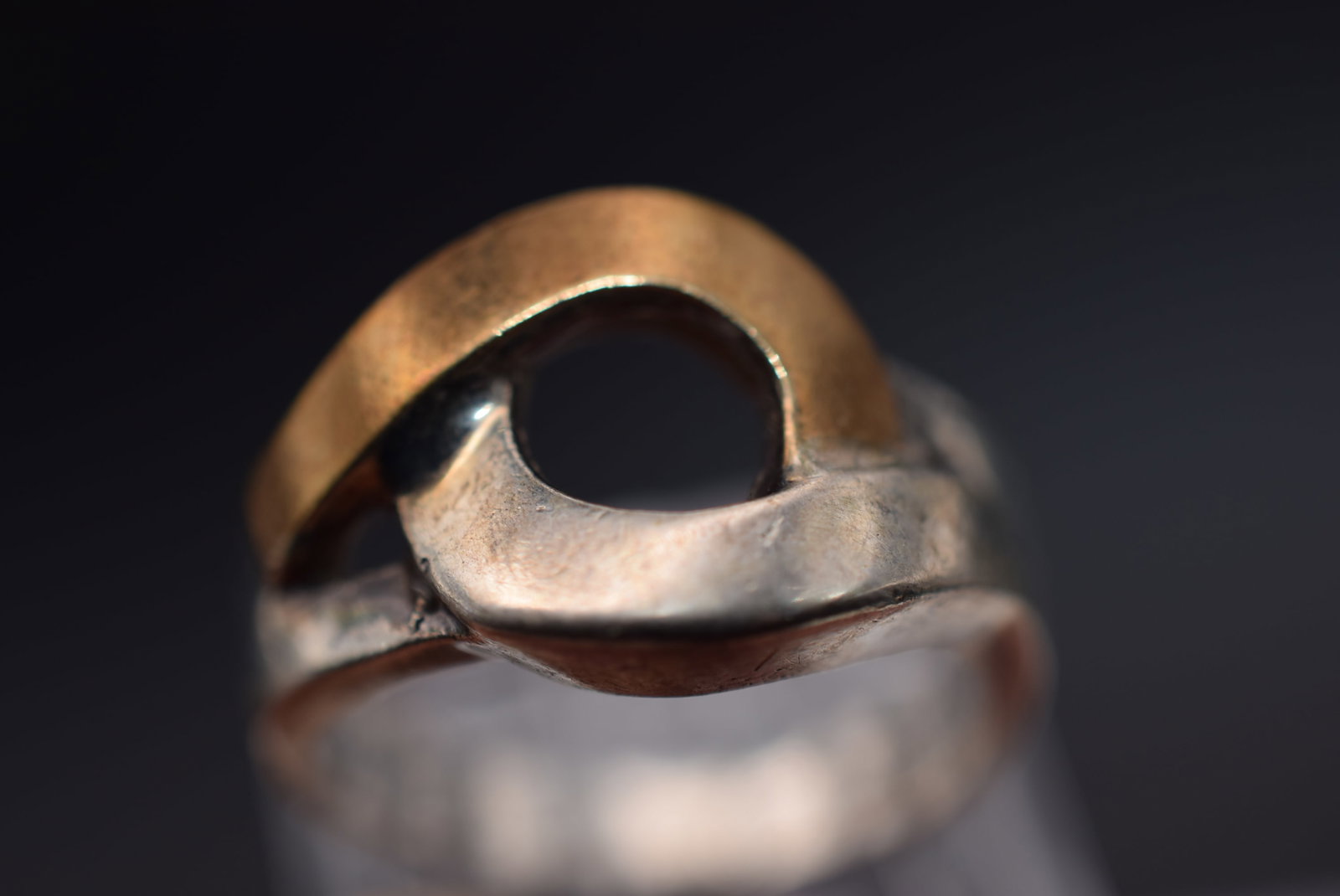 Two Tone Modernist Sterling Silver 925 Ring Size 6.75 Lot Fi 675 (1 of 2)