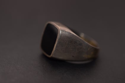 925 Sterling Black Onyx Ring Vintage Size 10.75 Lot 770 (1 of 4)