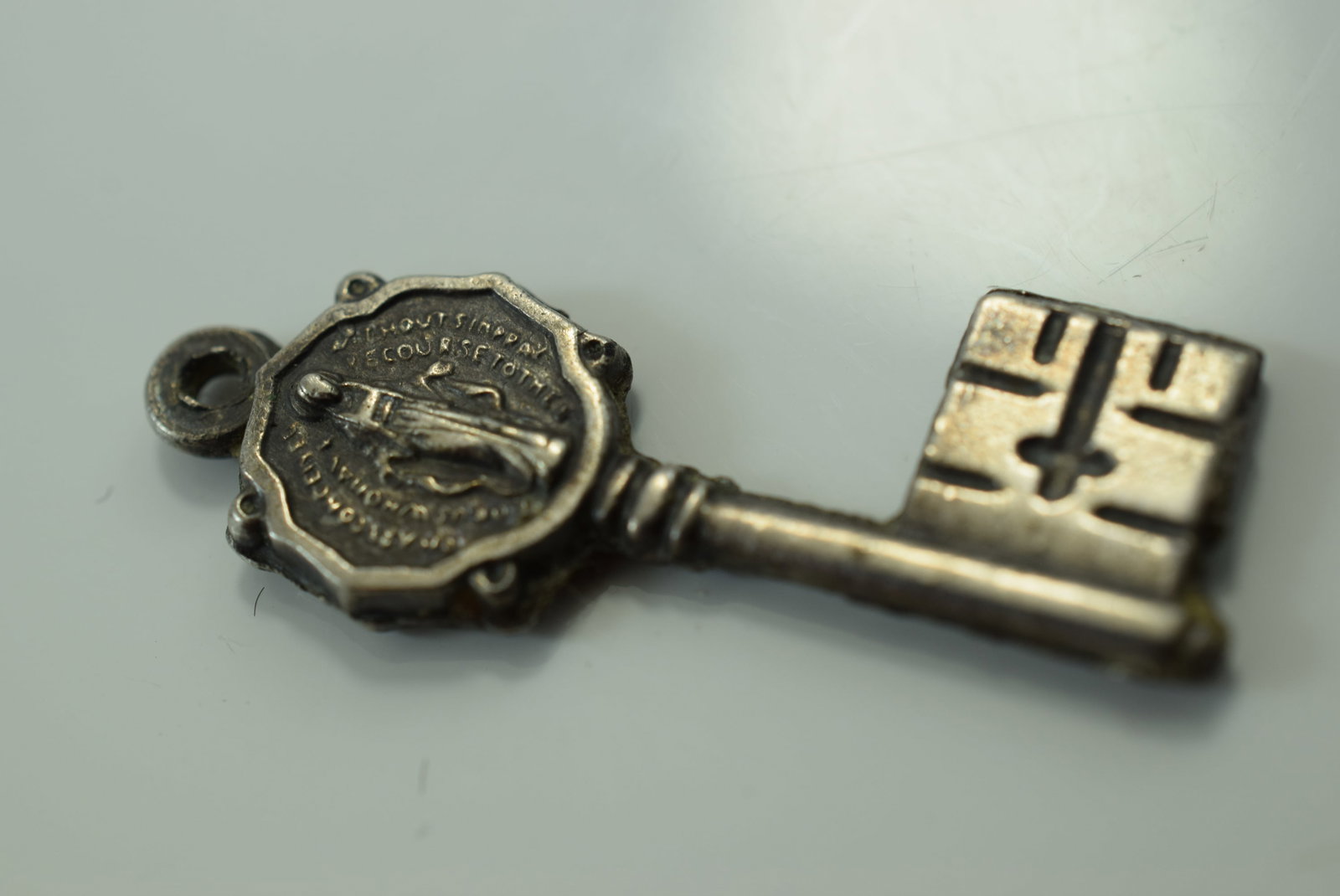 Religious Key Inscribed Vintage 1 1/8" Lot IL 778: Religious Key Inscribed Vintage 1 1/8"