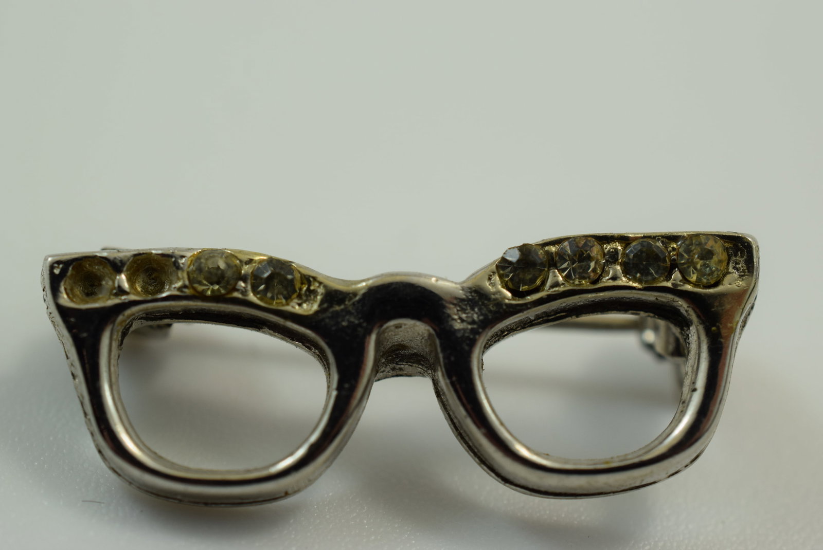Glasses Rhinestone Brooch Pin 1940's Vintage 1 1/8" Lot IL 834: Glasses Rhinestone Brooch Pin 1940's Vintage 1 1/8"