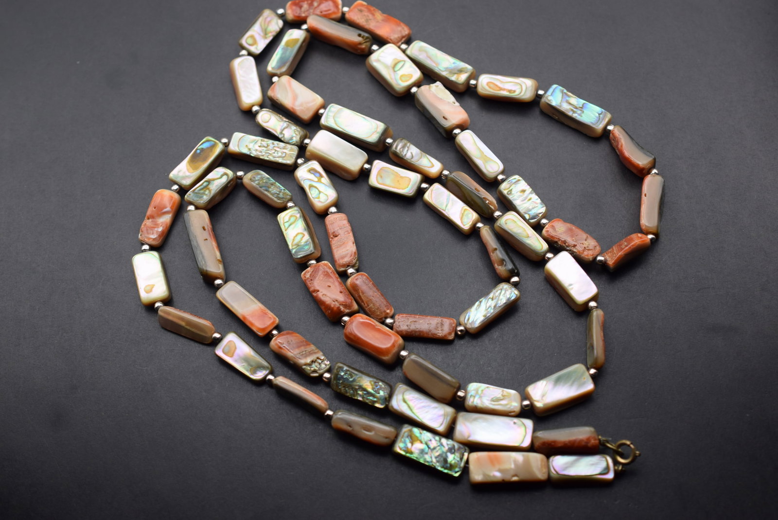 Paua Shell Abalone Necklace 50" long Lot 835 (1 of 8)