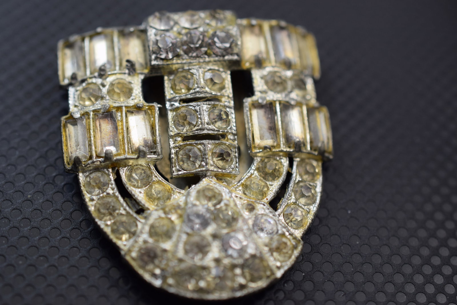 Art Deco Rhinestone Vintage 1930's Dress Clip 1 3/8" Lot IL 871 (1 of 2)