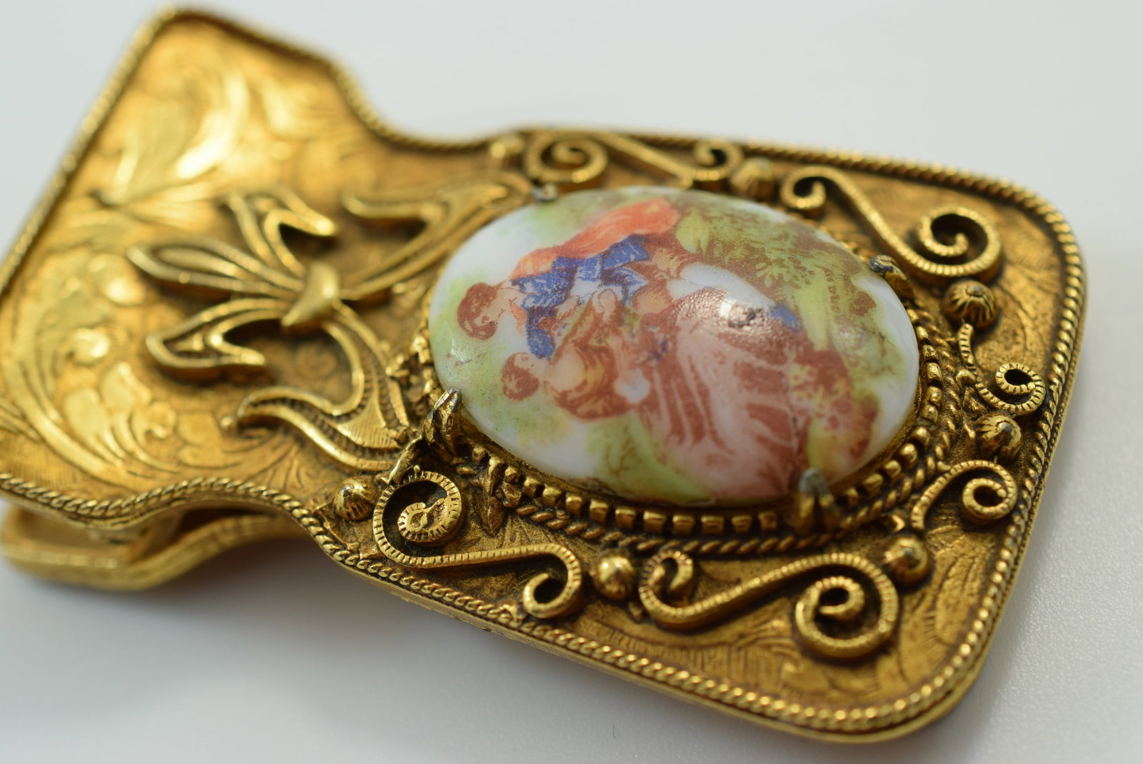 Florenza Signed Painted Ladies Book Clip Vintage 1940's Lot IL 885 (1 of 4)