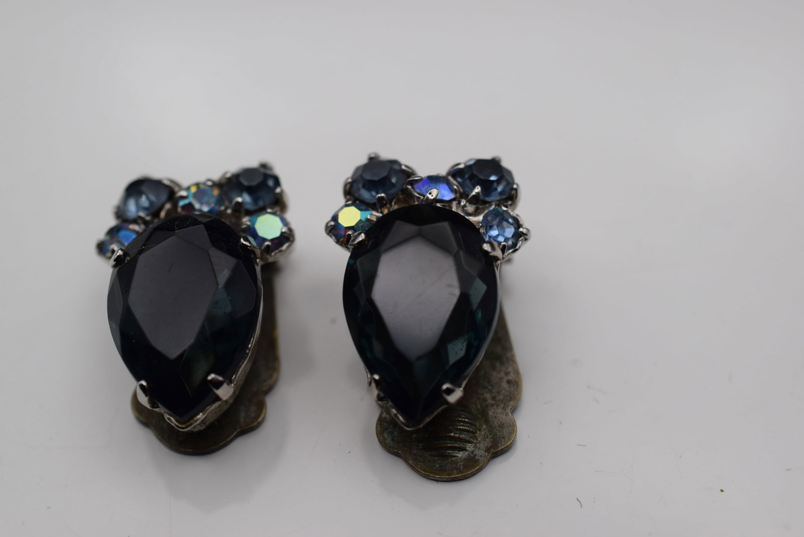 Rhinestone Vintage Clip Earrings Lot Fi 887 (1 of 2)