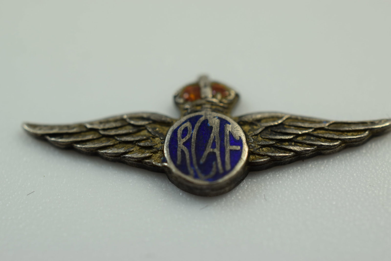 RCAF Air Force Enamel Flight Wings 1" Signed Sterling Vintage Lot IL 916 (1 of 2)