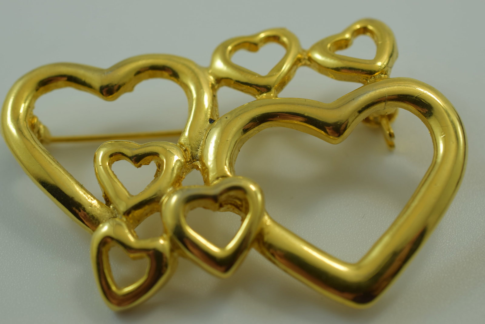 Hearts Hearts Hearts Brooch Pin 2 1/8" Lot IL 925 (1 of 2)