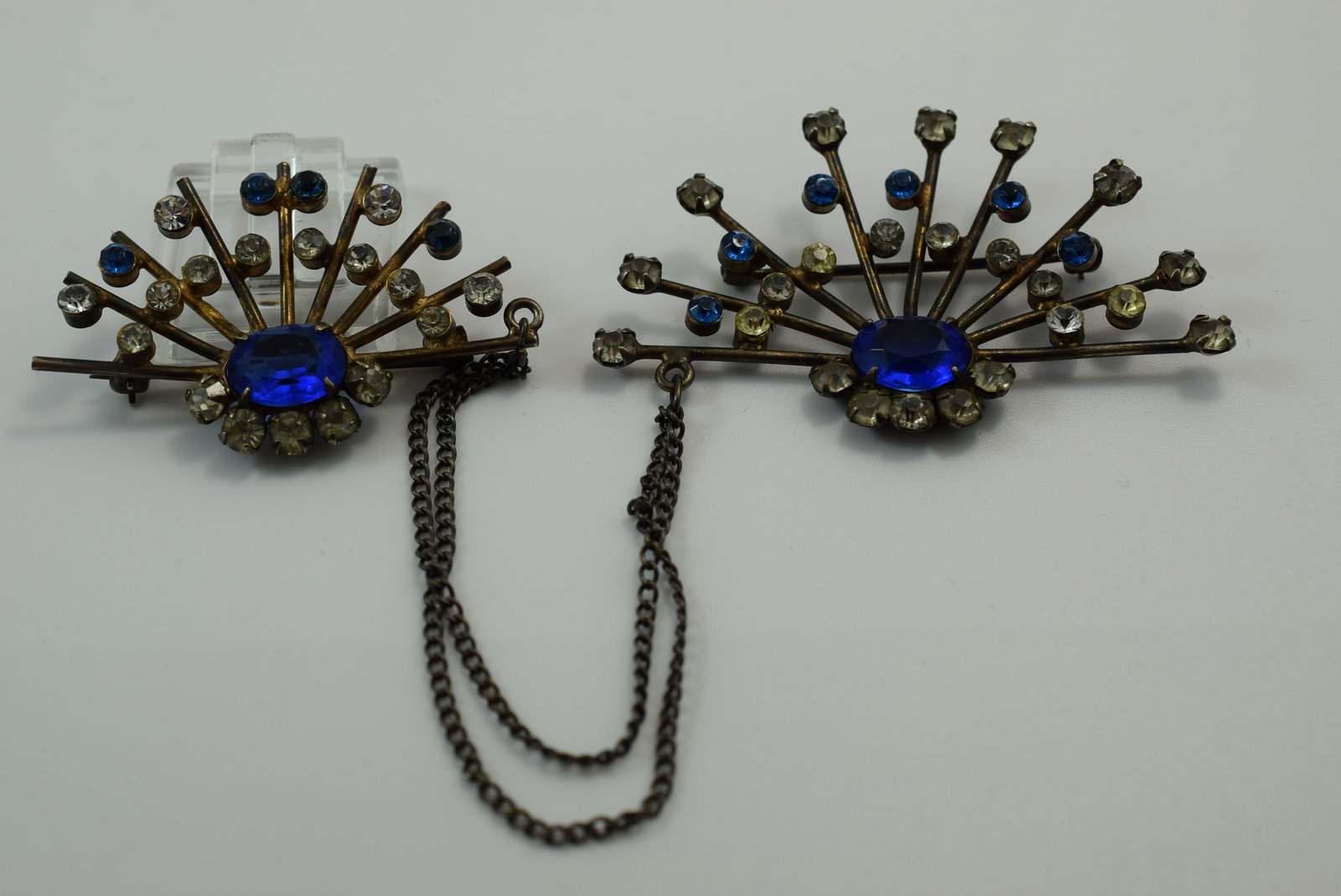 Sterling Silver Vermeil Chatelaine Brooch Pin 1930's Lot IL 949 (1 of 4)