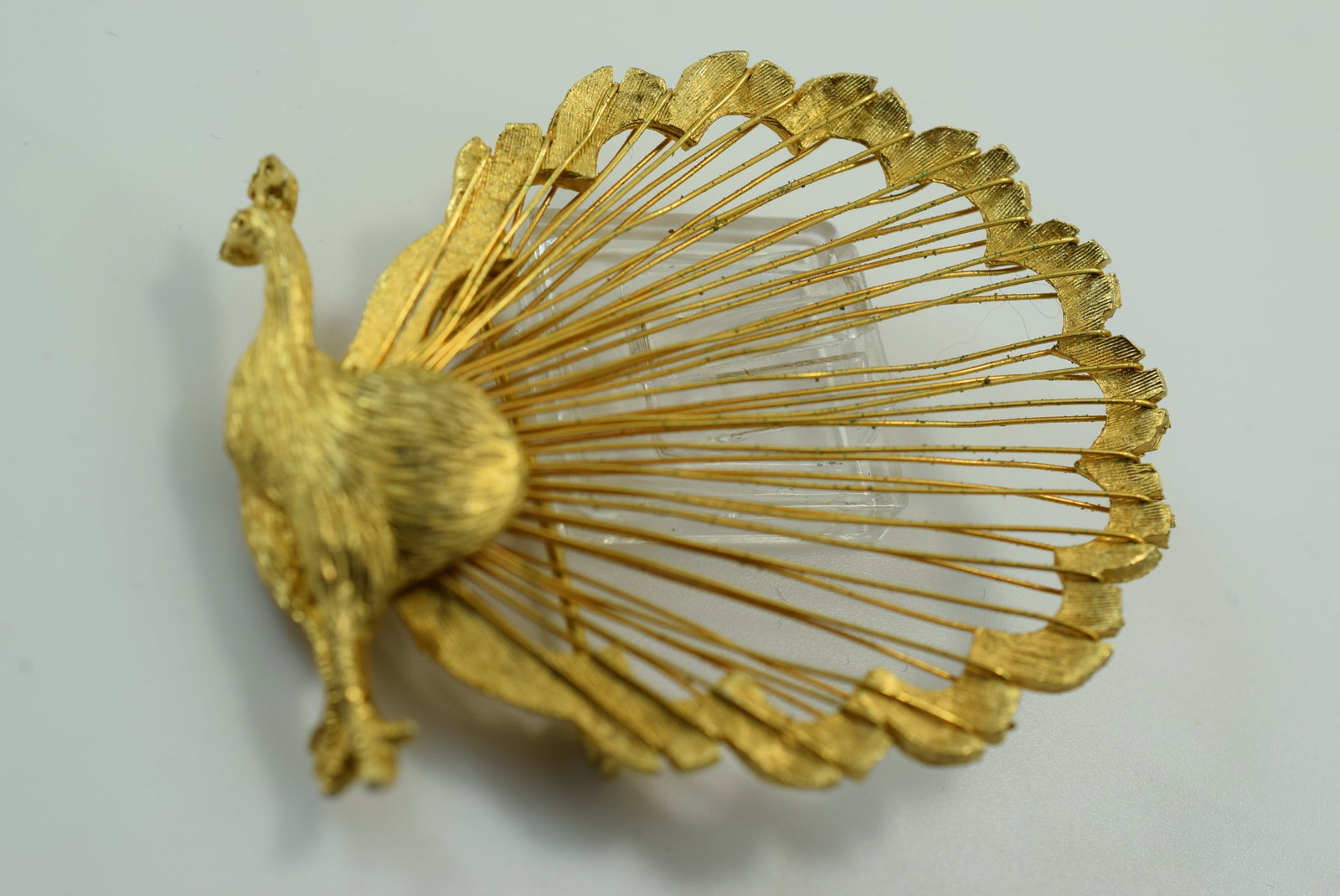Peacock Brooch Pin Vintage 2 1/4" Lot IL 956: Peacock Brooch Pin Vintage 2 1/4"
