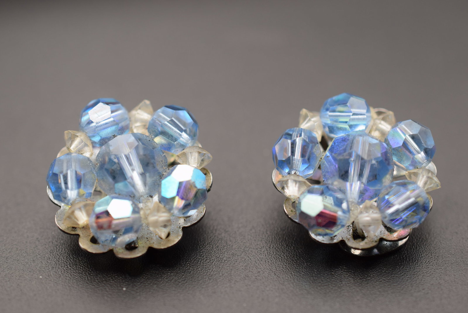 Clip Crystal Vintage Earrings 1940's Lot Fi 1025 (1 of 2)
