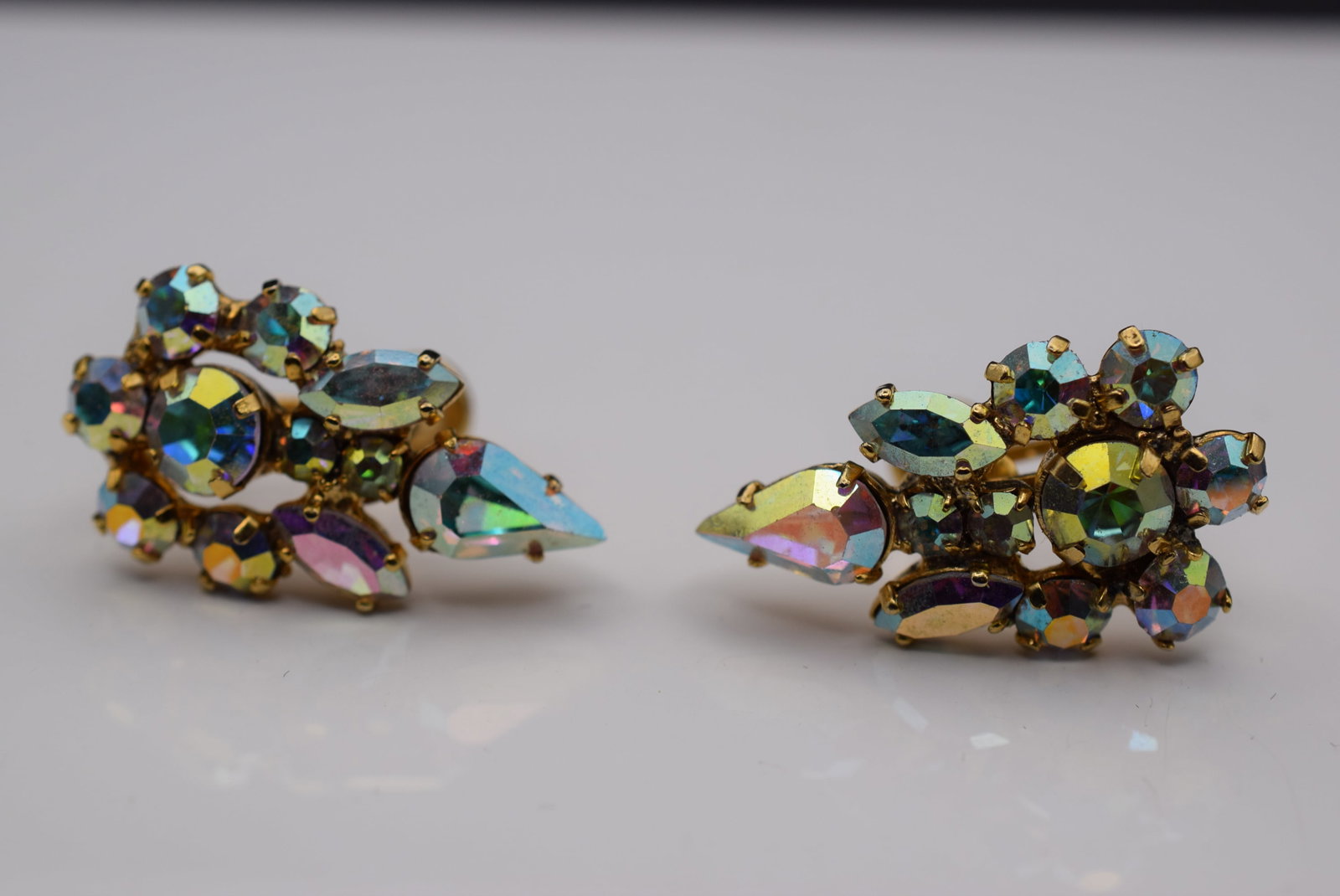 Screwback Earrings Rhinestone Vintage Lot Fi 1046: Screwback Earrings Rhinestone Vintage