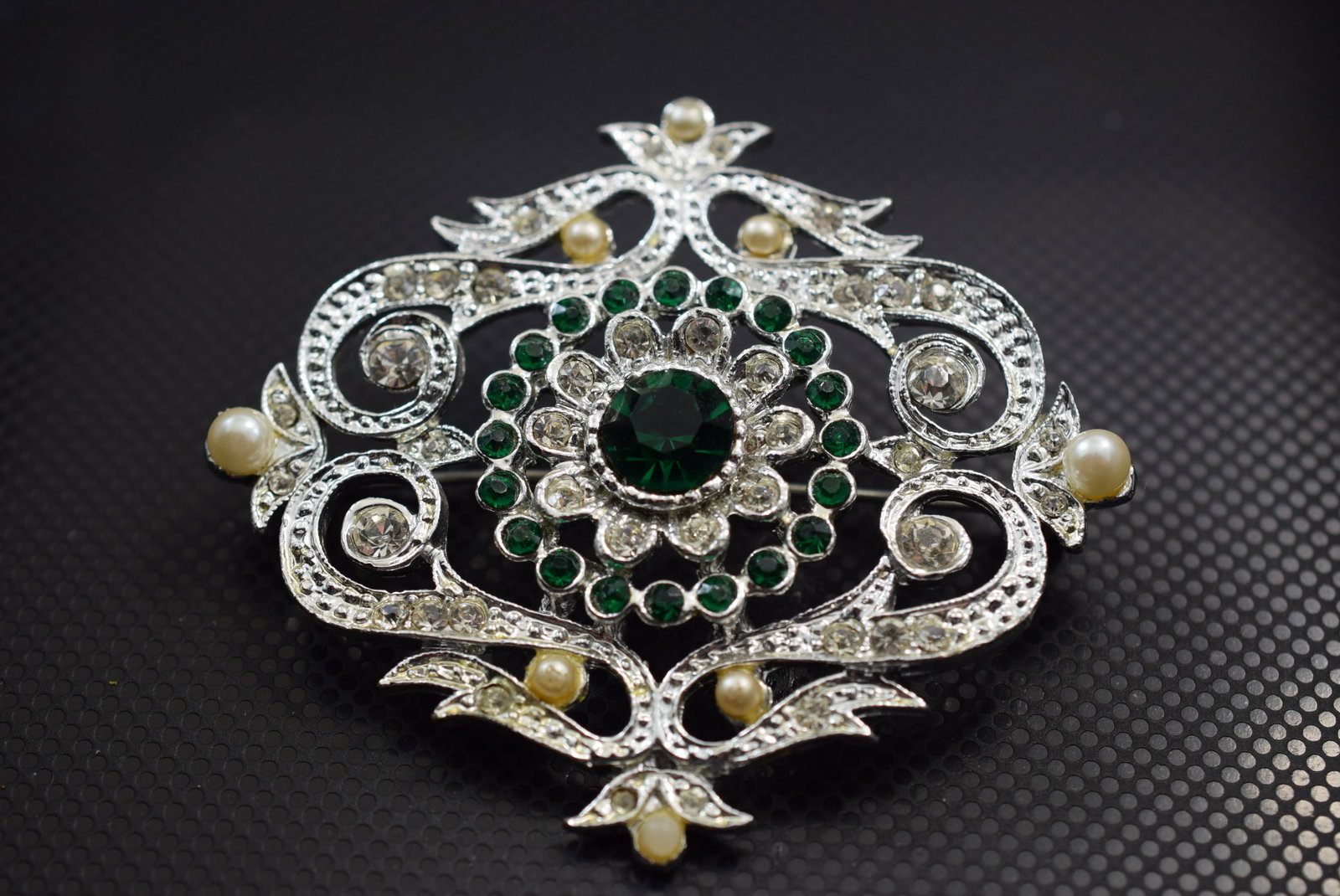 Brooch Pin Rhinestone Vintage Huge 2 1/2" Beauty Lot IL 1124: Brooch Pin Rhinestone Vintage Huge 2 1/2" Beauty