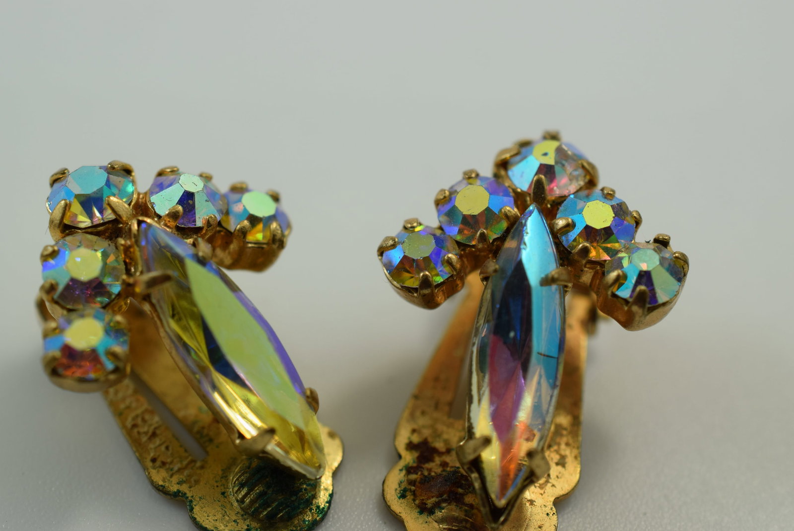 Rhinestone Vintage 1940's Clip Earrings Lot IL 1167: Rhinestone Vintage 1940's Clip Earrings 1"