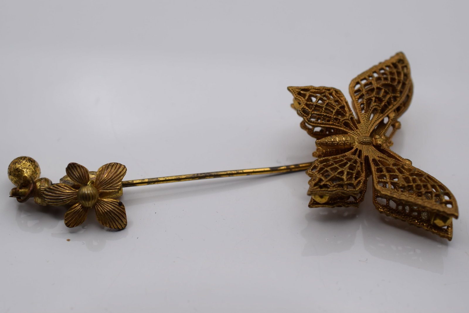 Haskell Filigree Stick Pin Butterfly Vintage Lot Fi 1170: Haskell Filigree Stick Pin Butterfly Vintage