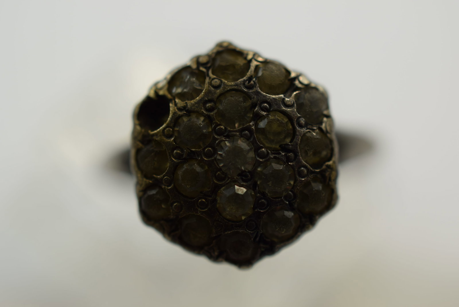 Sterling Ring Vintage 1930's Size 6.75 Lot IL 1175: Sterling Ring Vintage 1930's Size 6.75 missing one stone