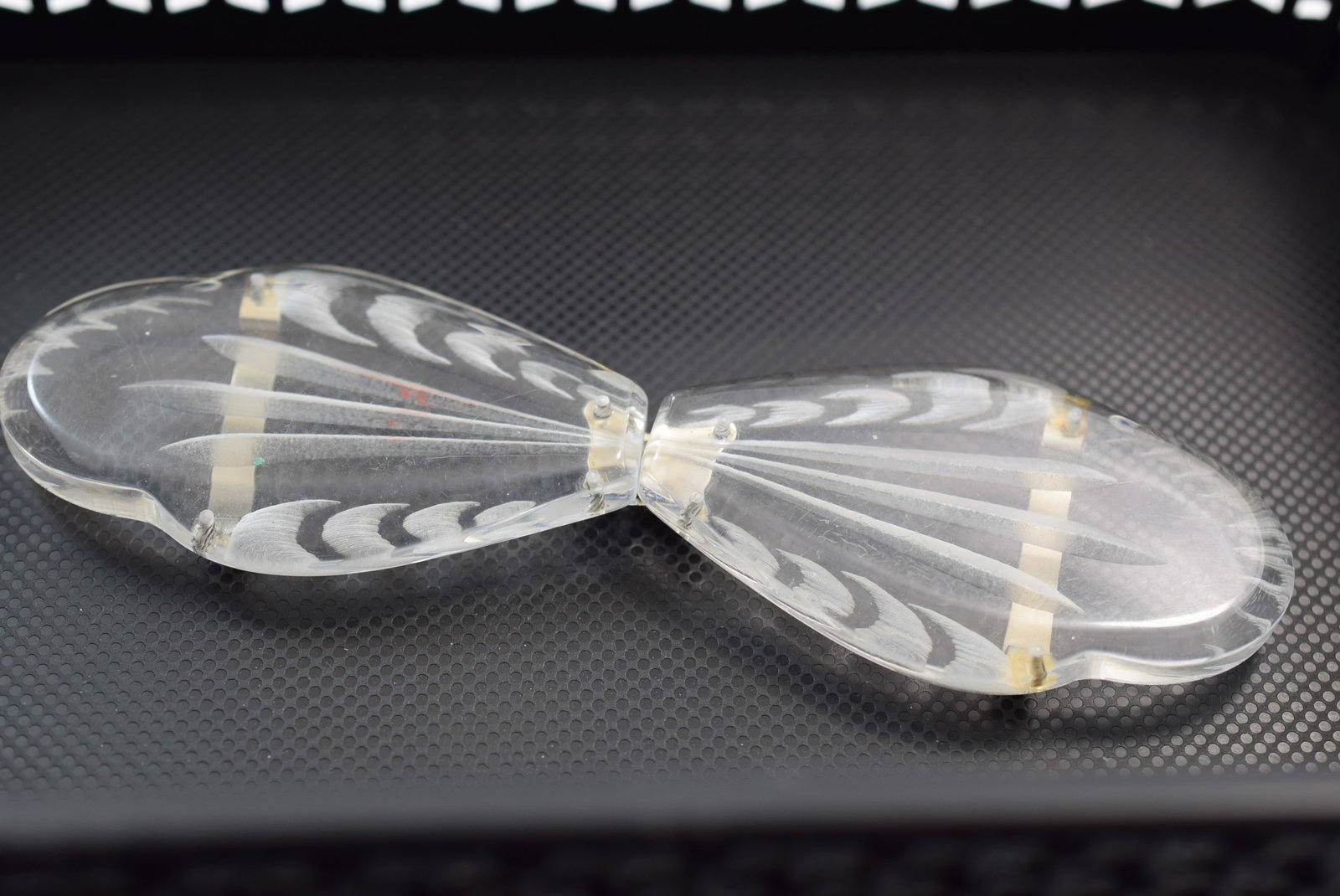 Lucite Vintage Reverse Carved 1930's Belt Buckle Beauty ! Lot IL 1208 (1 of 3)