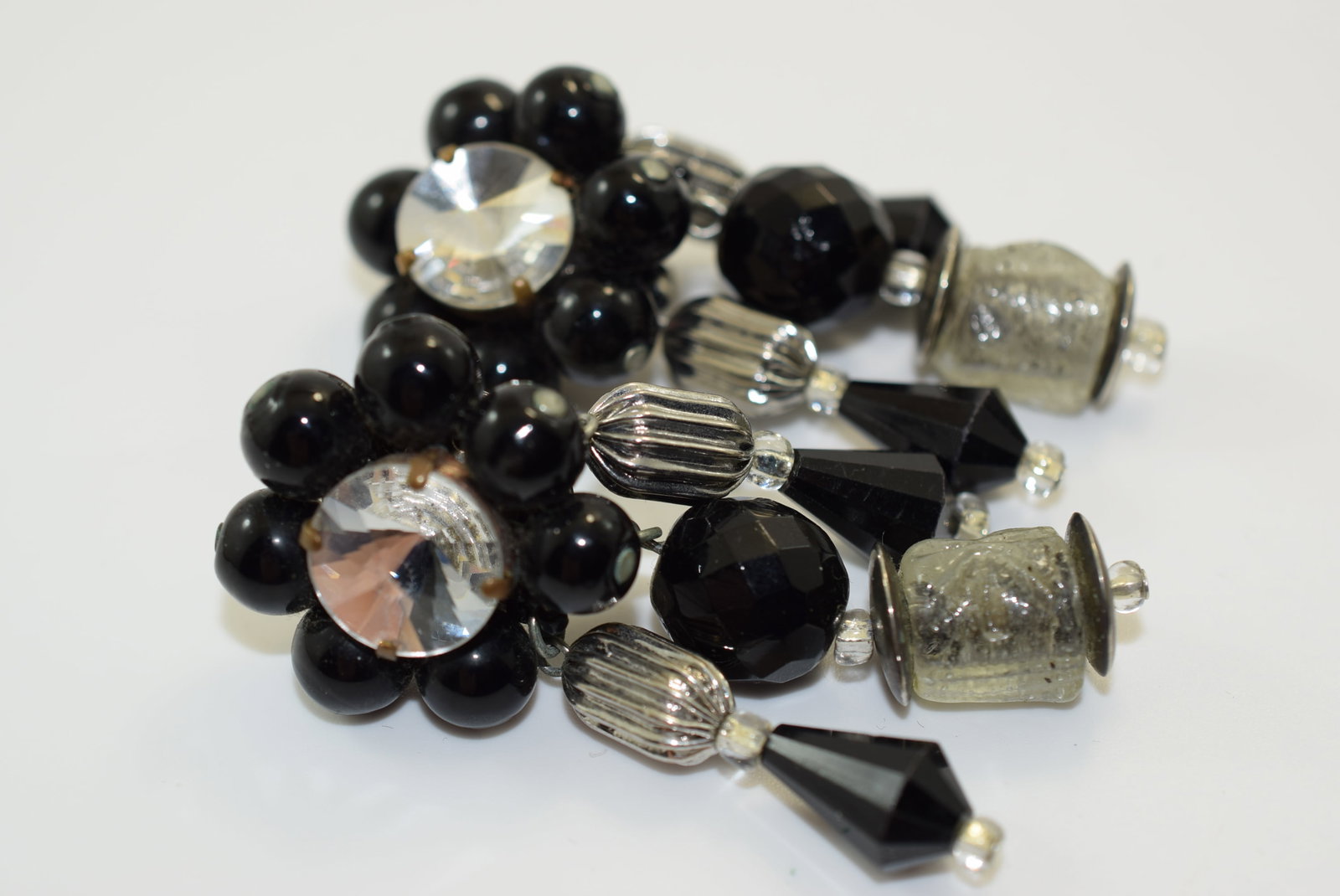 3" Clip Crystal Earrings Lot IL 1210 (1 of 2)