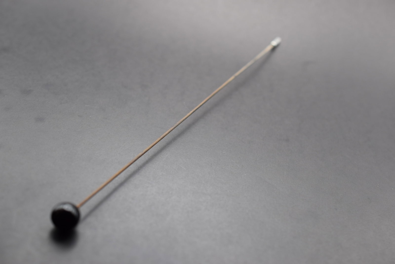 Victorian Hat Pin Vintage Old Jet Black Round Lot 1235: Victorian Hat Pin Vintage Old Jet Black Round top measures 1/2" in diameter and the top measures 8 3/4" long