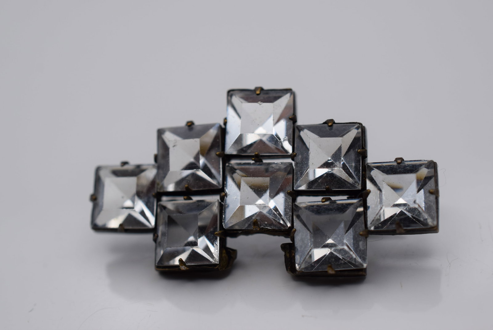 Rhinestone 1950's Vintage Brooch Pin Lot GJ 22: Rhinestone 1950's Vintage Brooch Pin 1 3/8" x 3/4"