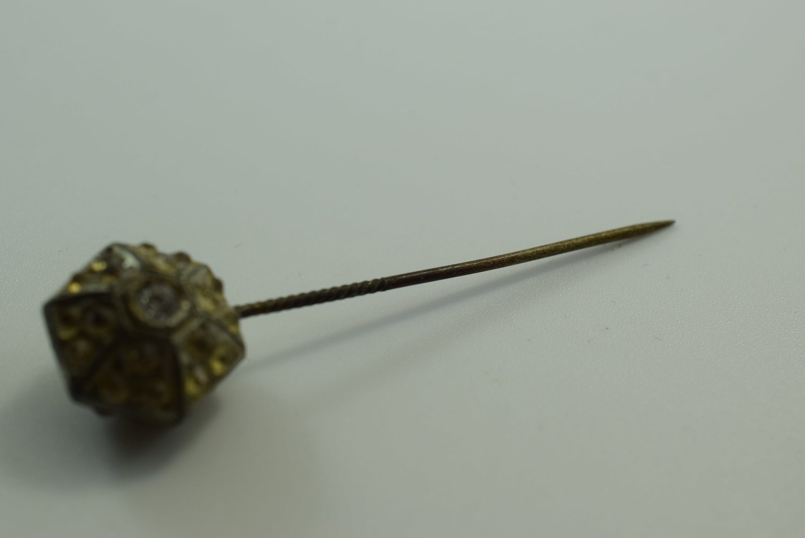 Rhinestone Stick Hat Pin 1940's 2 1/2" Vintage Lot # JM 71: Rhinestone Stick Hat Pin 1940's 2 1/2" Vintage