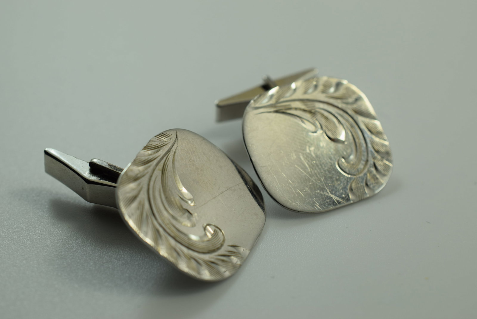 Sterling Signed 1970's Cufflinks Vintage Lot # JM 79: Sterling Signed 1970's Cufflinks Vintage measures7/8"