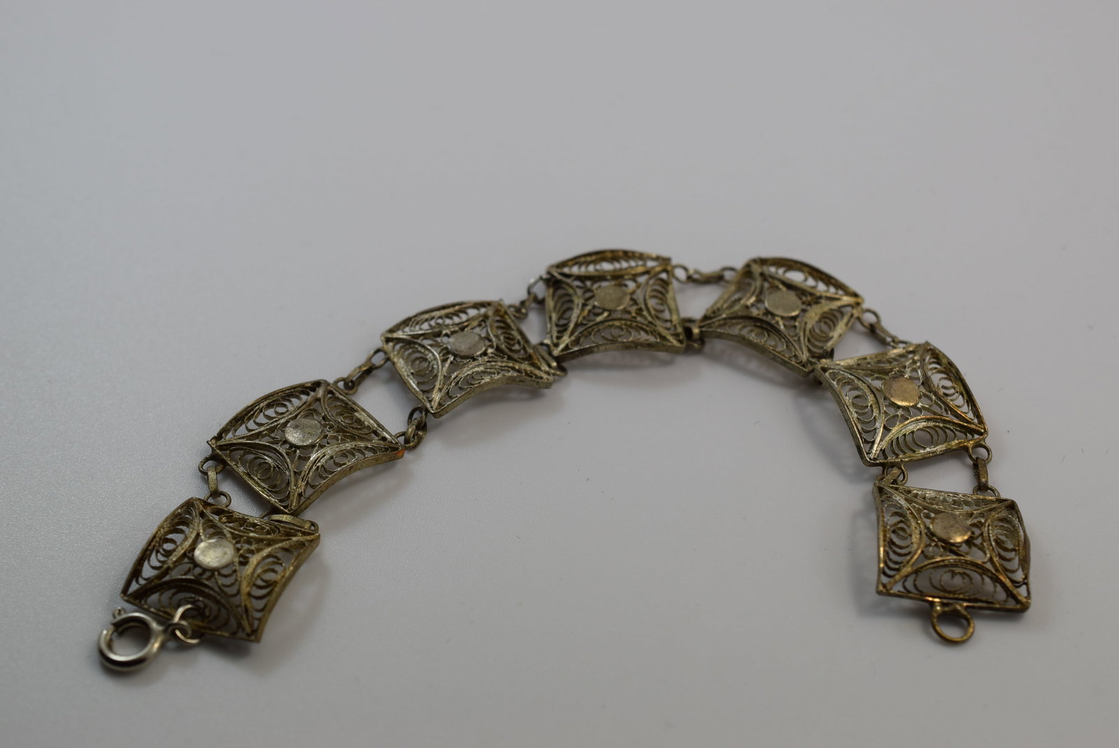 Filigree Links 800 Bracelet Vintage Lot # JM 84 (1 of 2)