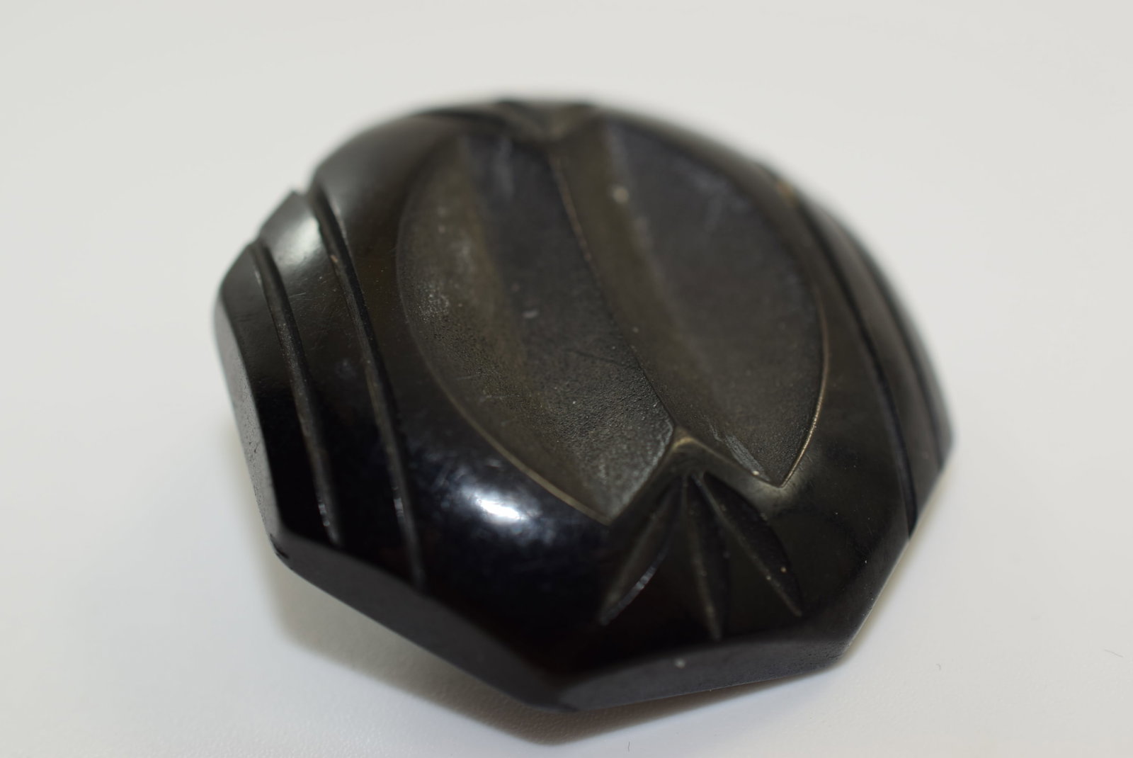 Bakelite Button 1 1/2" carved Big 1930's Vintage Lot # JM 87 (1 of 3)