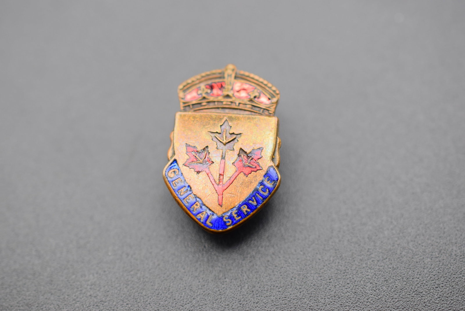 Sterling Enamel Vintage General Service Brooch Pin Lot GJ 90: Sterling Enamel Vintage General Service Brooch Pin measures 1" x 5/8" numbered