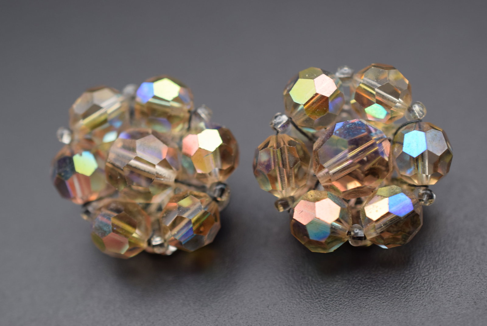 Crystal Clip Earrings Vintage 1940's Lot GJ 97: Crystal Clip Earrings Vintage 1940's