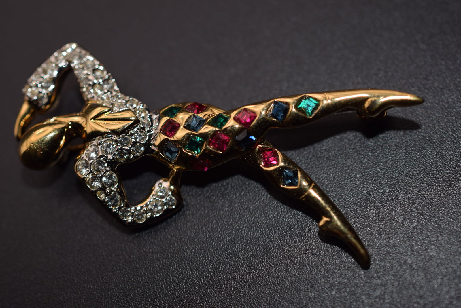 Boucher D'Orlan Harlequin Rhinestone Dancer Brooch Pin Ballerina Lot# DG 232 (1 of 6)