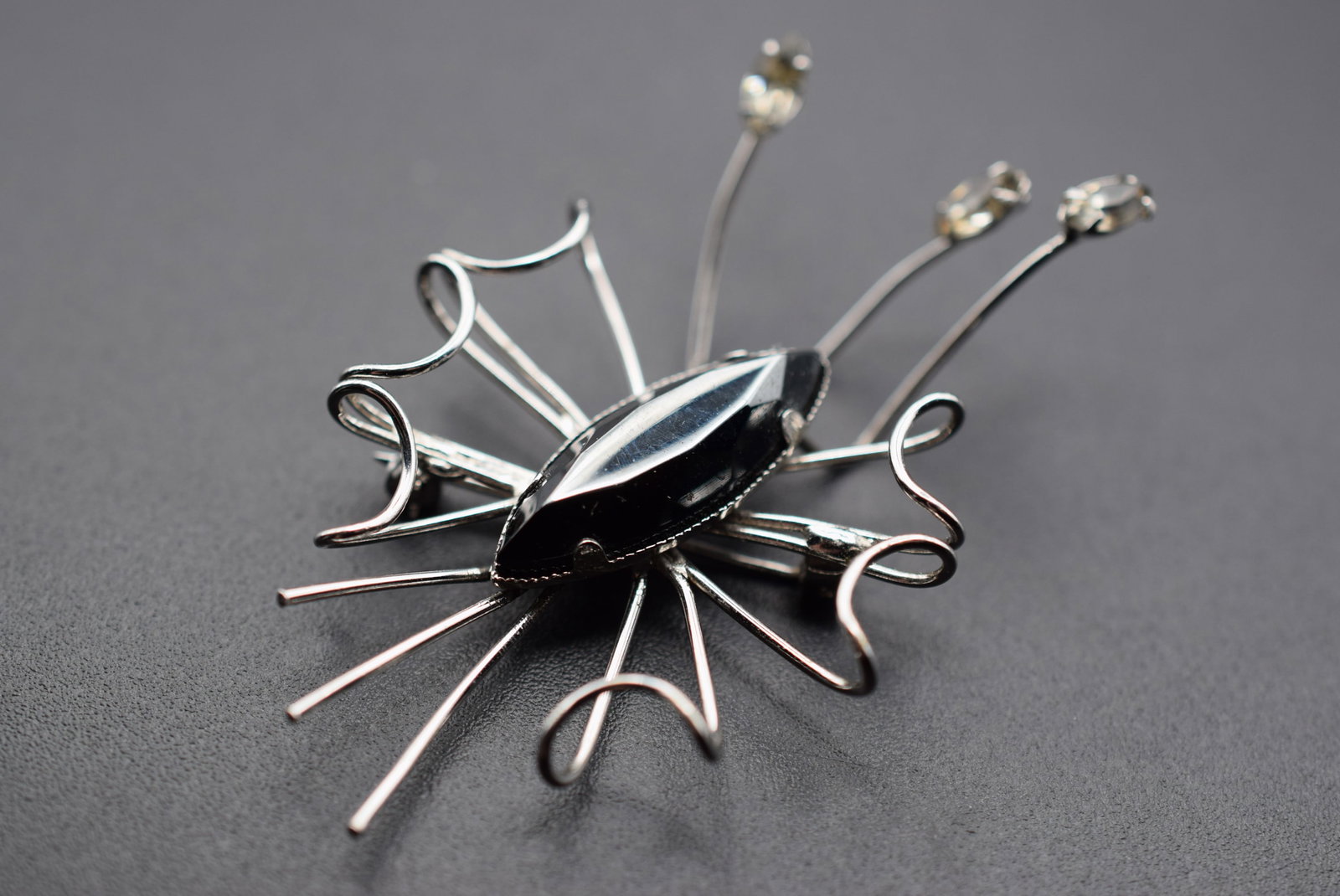 Hematite Rhinestone Brooch Pin Lot GJ 300 (1 of 3)