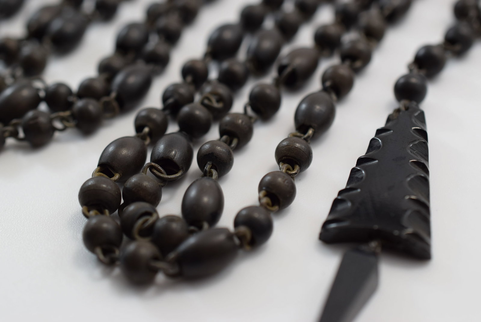 Edwardian 55" Wood or Gutta Percha Necklace Vintage Lot # JM 320 (1 of 2)