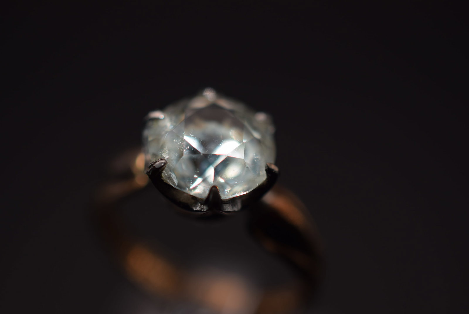 10K Gold Filled & Sterling Silver 925 Solitaire Ring Size 4.5 Lot 331 (1 of 7)
