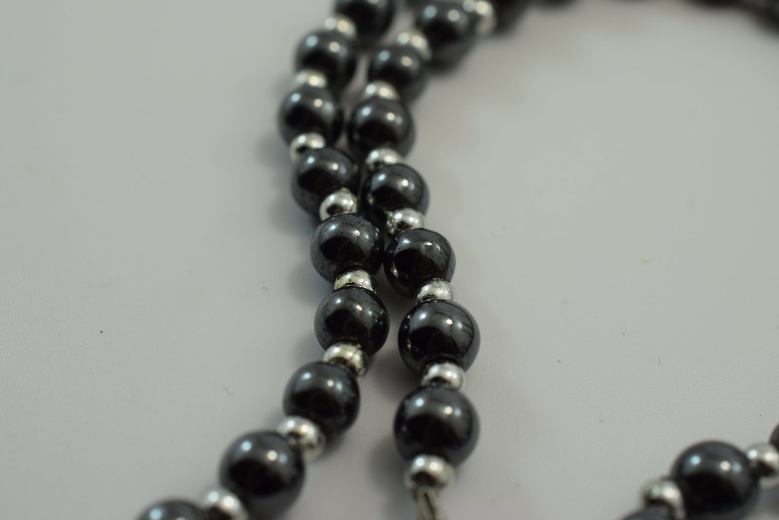 Hematite Necklace 18" Long Vintage Lot # JM 344 (1 of 2)