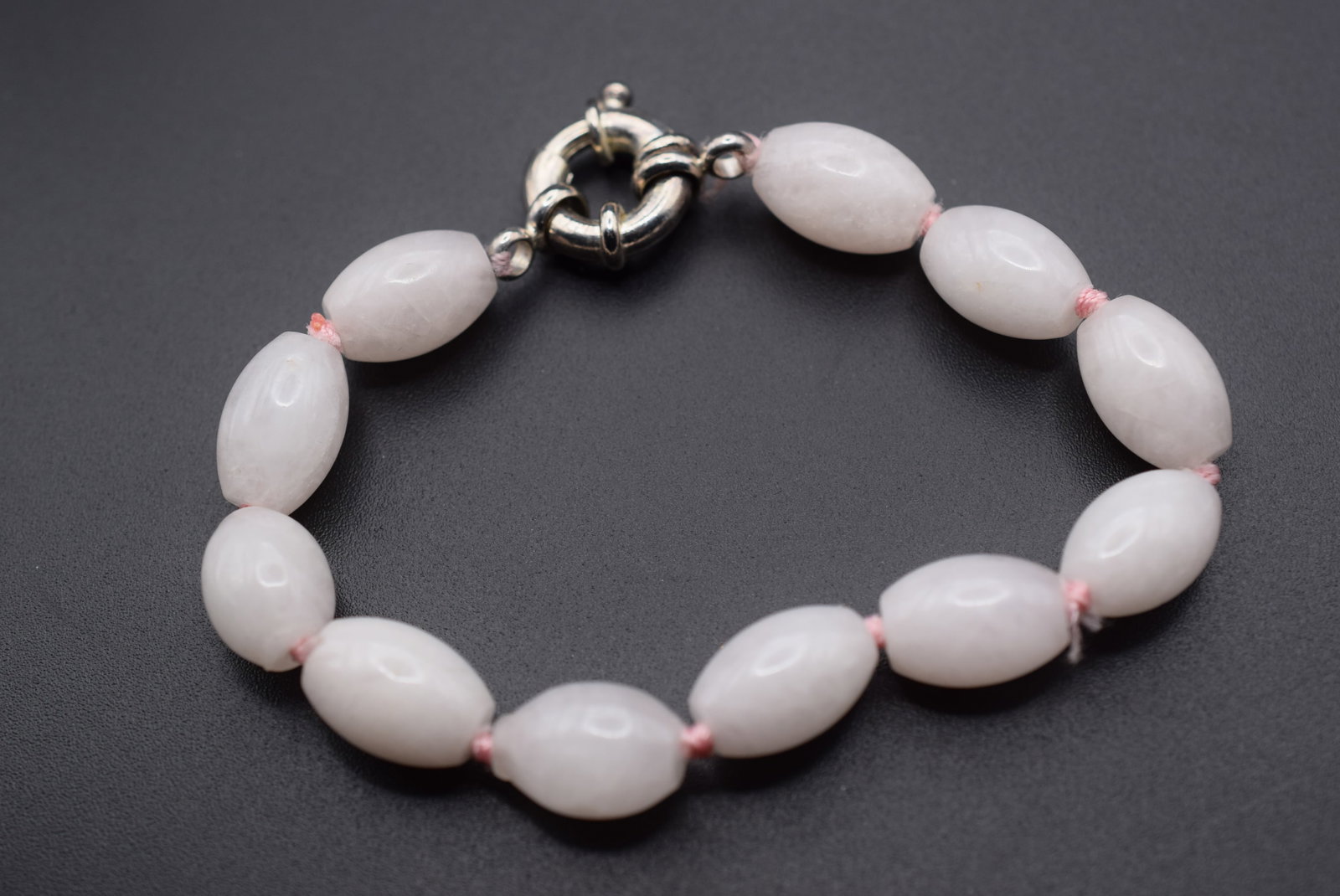 Knotted Rose Quartz Bracelet Lot GJ 381 (1 of 2)
