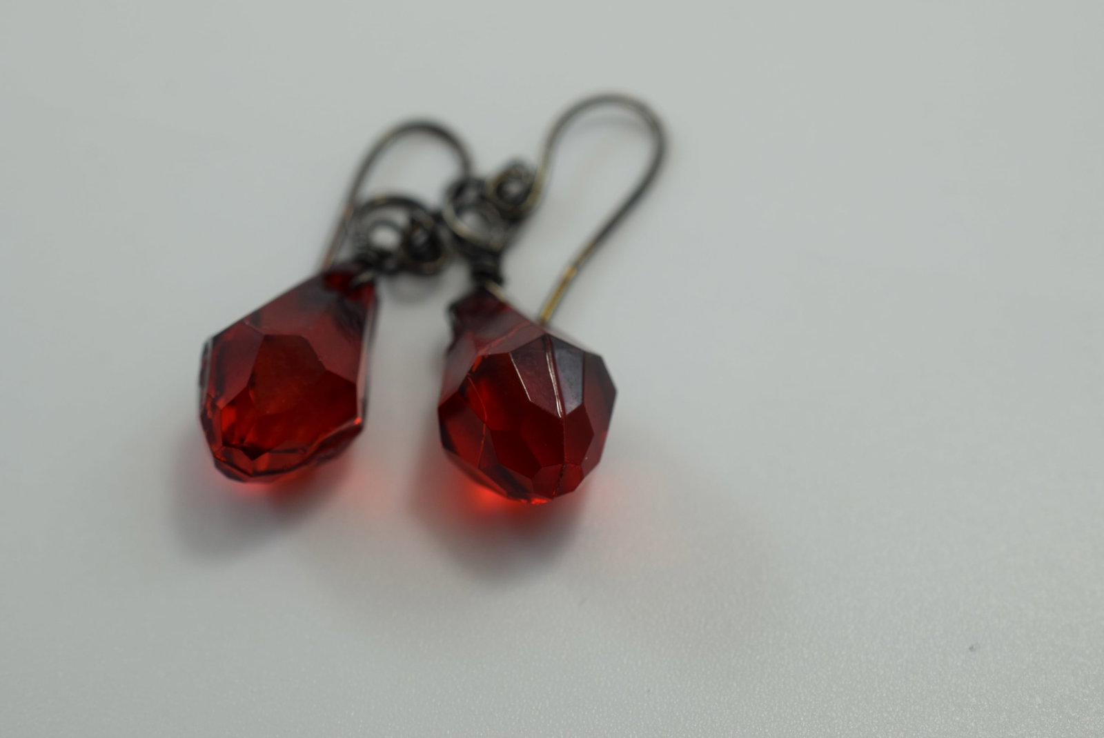 Red Pierced Earrings Vintage Lot # JM 396: Red Pierced Earrings Vintage