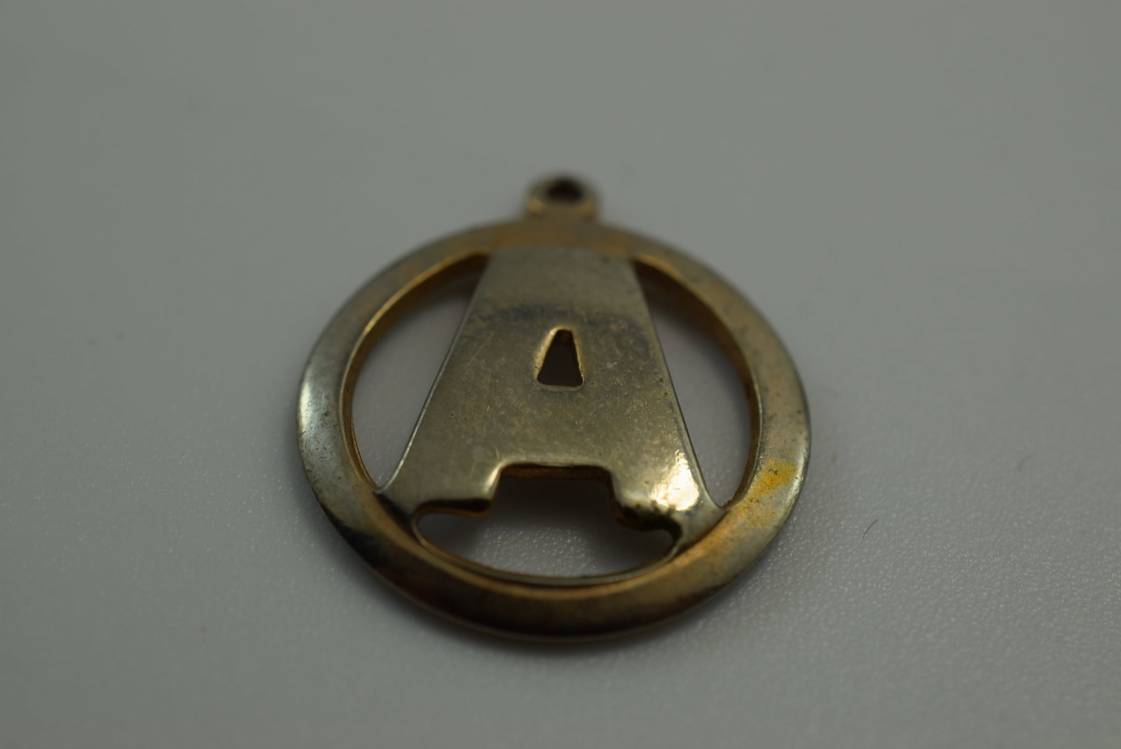 Letter A Charm Pendant Vintage Lot # JM 412: Letter A Charm Pendant Vintage measures 3/4"