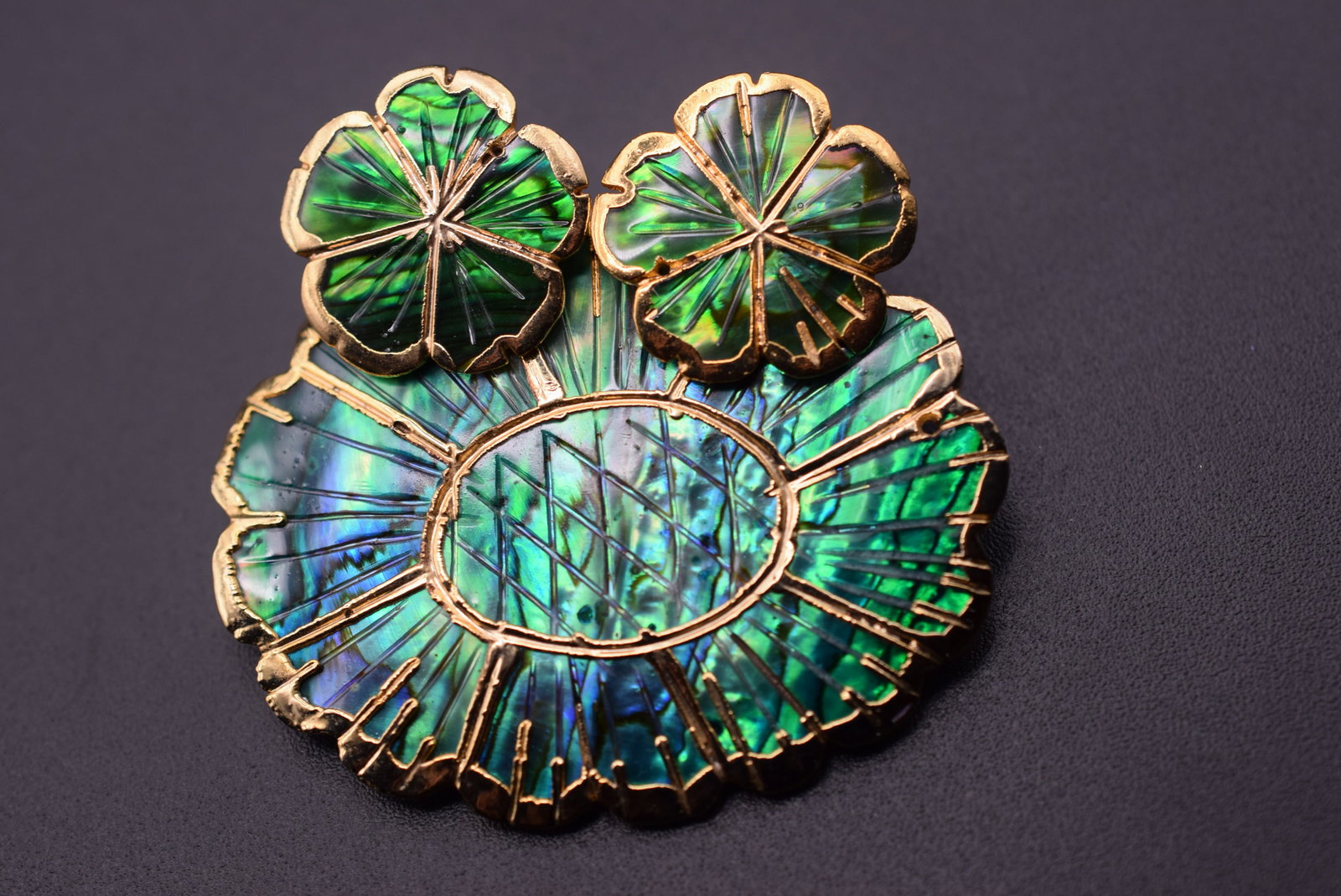 Abalone Brooch Earrings Lot GJ 430 (1 of 4)