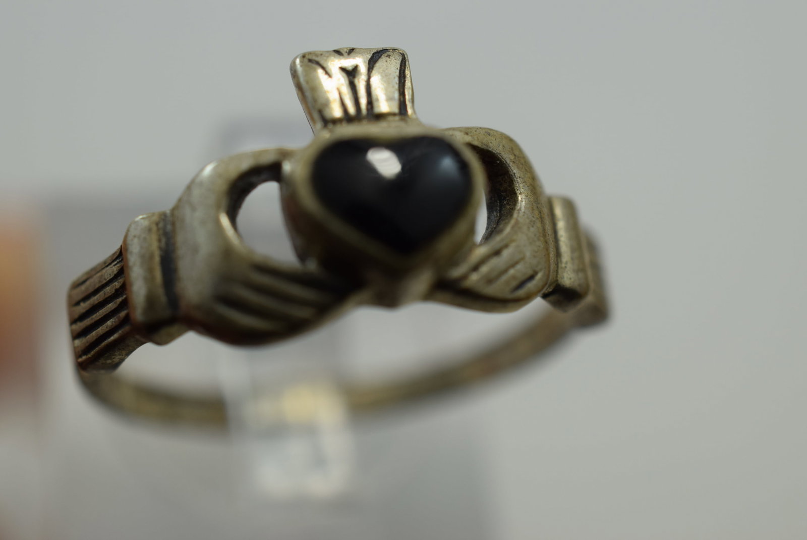 Claddah Onyx Sterling Silver 925 Ring Size 7.75 Vintage Lot # JM 568 (1 of 2)