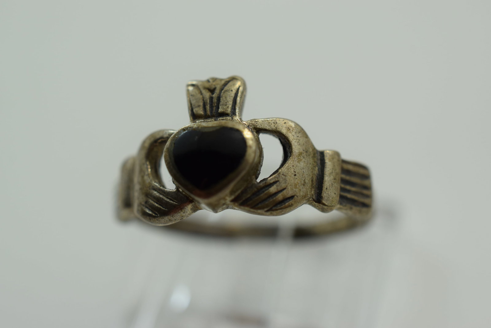 Claddah Onyx Sterling Silver 925 Ring Size 7.75 Vintage Lot # JM 570 (1 of 2)