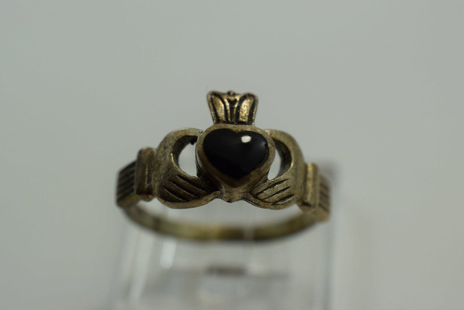 Claddah Onyx Sterling Silver 925 Ring Size 6.75 Vintage Lot # JM 582 (1 of 2)