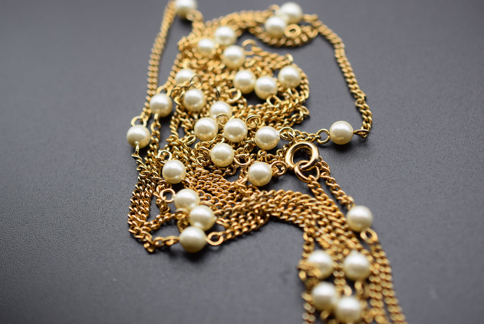 56" Flapper Length Pearl Necklace Lot 597: 56" Flapper Length Pearl Necklace